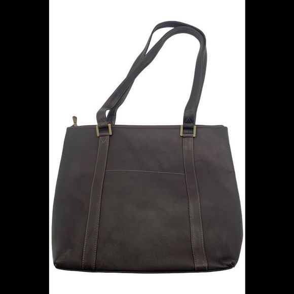 Le Donne Leather City Pocket Tote Cafe - Picture 1 of 1